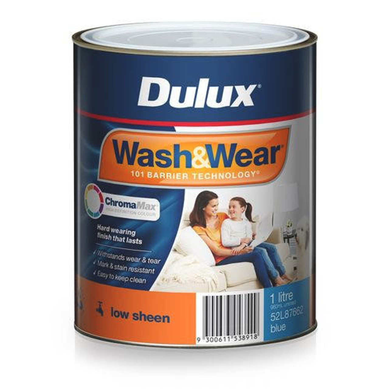 Dulux Wash and Wear 101 1L Low Sheen Blue Base Interior Paint