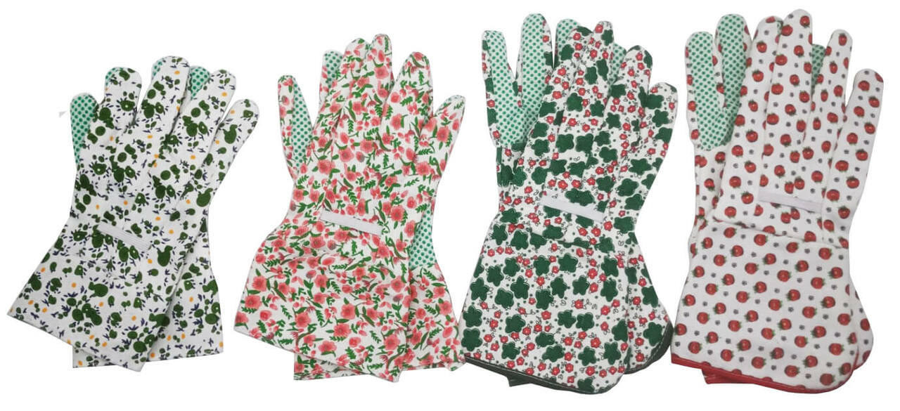 Work Force Gloves Ladies Garden Cotton Gripper 4Pr Med 11406