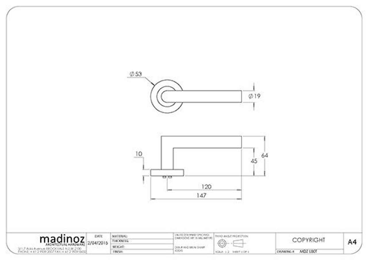 Dormakaba Urban Round Rose Lever Set SSS - 4300/80