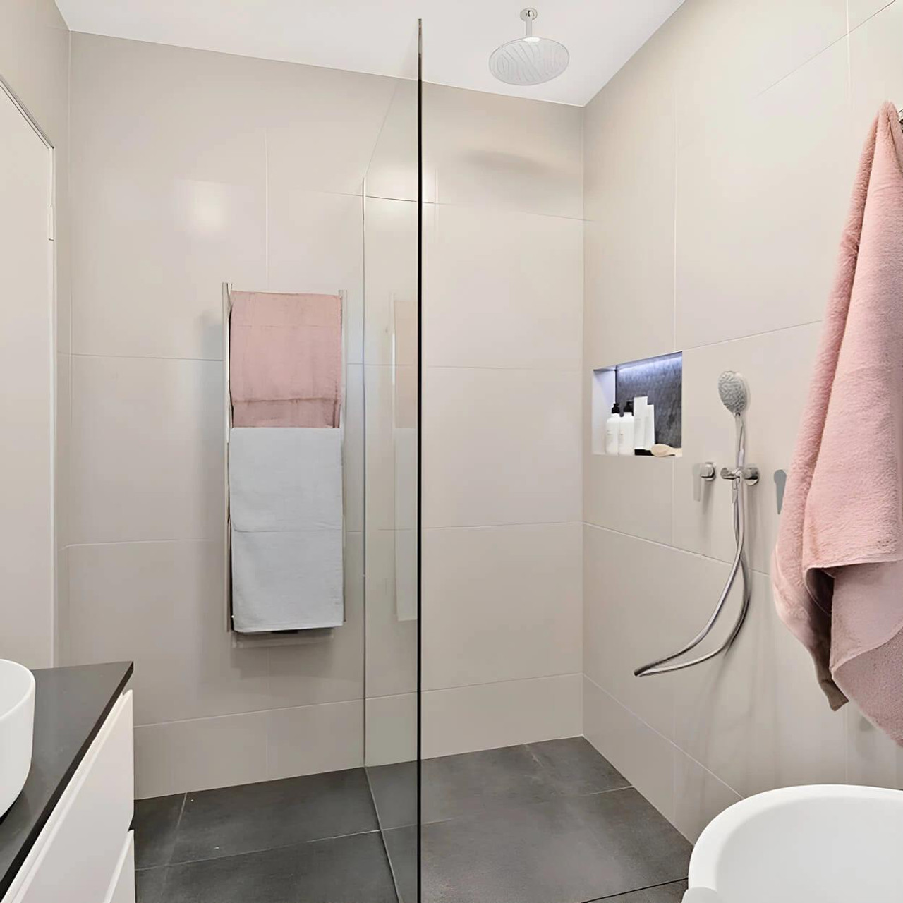 Thermorail 400x1120 Heated Towel Rail - 8 Bar Polished Ladder   Thermorail 400x1120 Heated Towel Rail - 8 Bar Polished Ladder