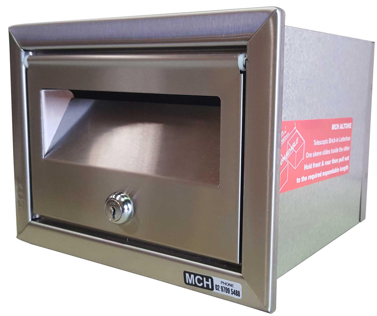 MCH Altone MCH No1 Stainless Steel Wall Front Opening Letterbox 500642