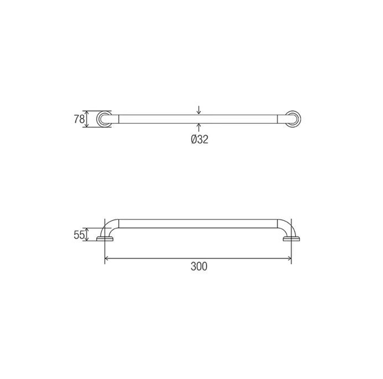Con-Serv 300 X 32mm Pss Regular Clam Flange Grab Rail CF300PS