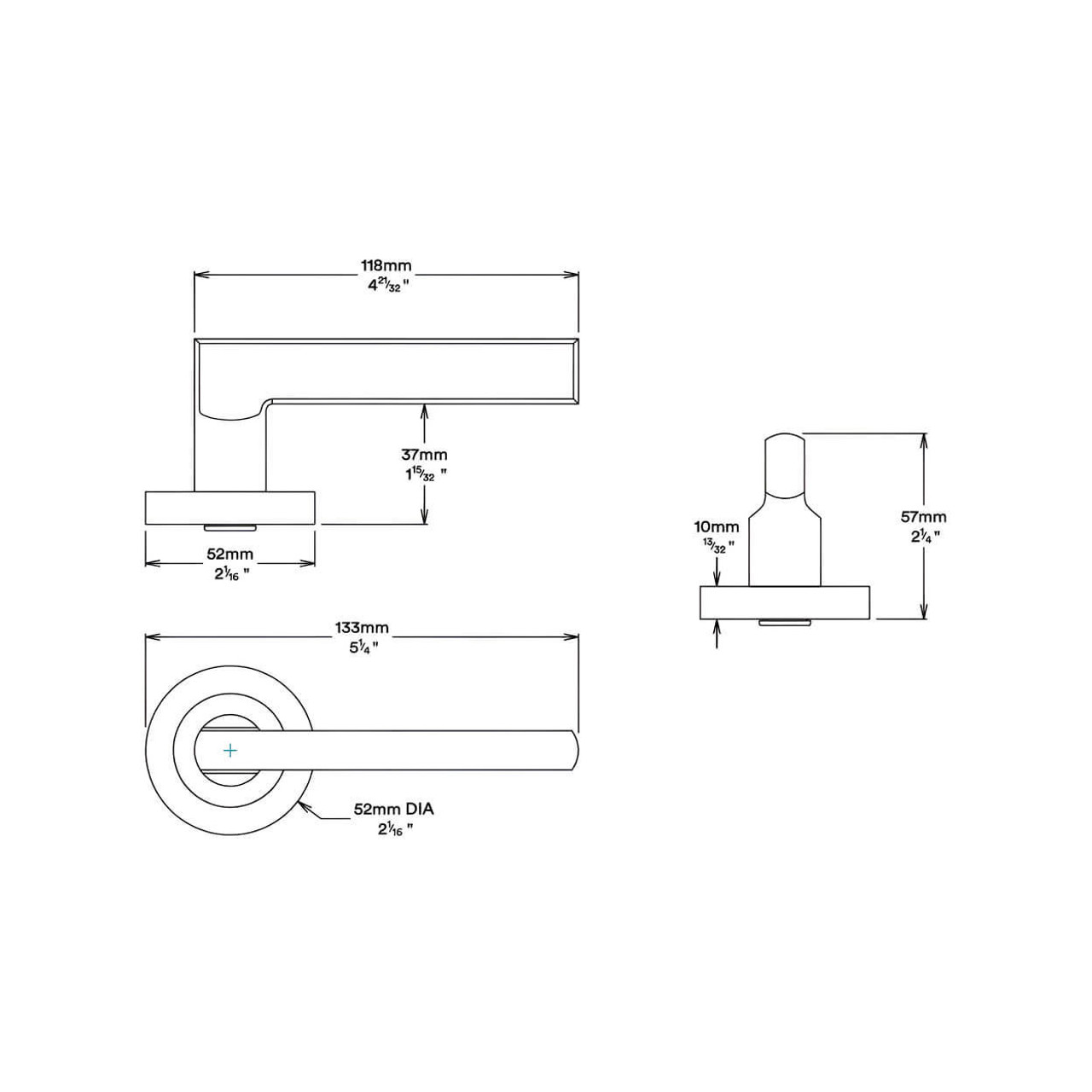  Iver Baltimore Passage Lever Kit Round Rose 