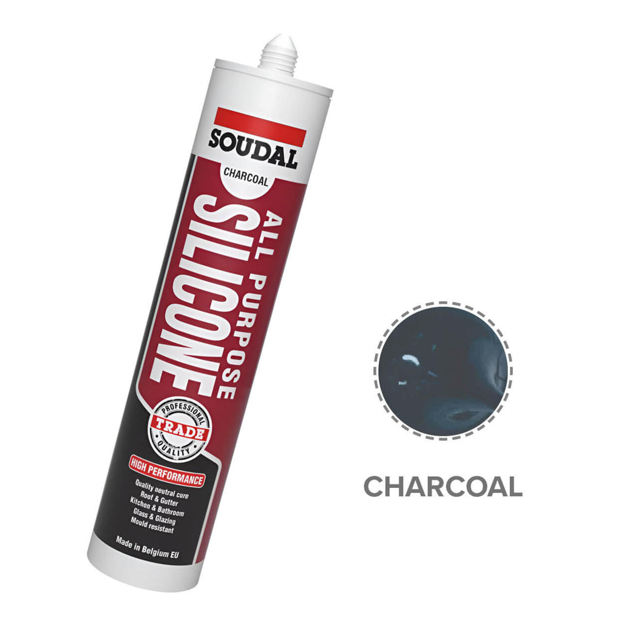  Soudal All Purpose Silicone 300ml Charcoal 