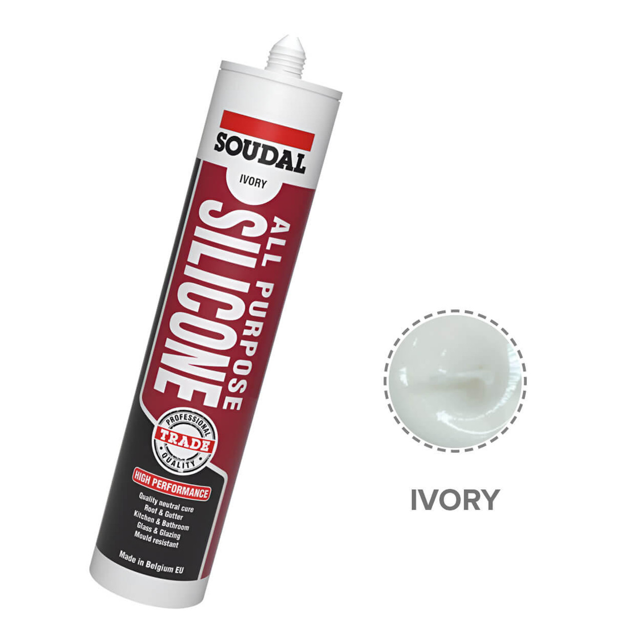  Soudal All Purpose Silicone 300ml Ivory 