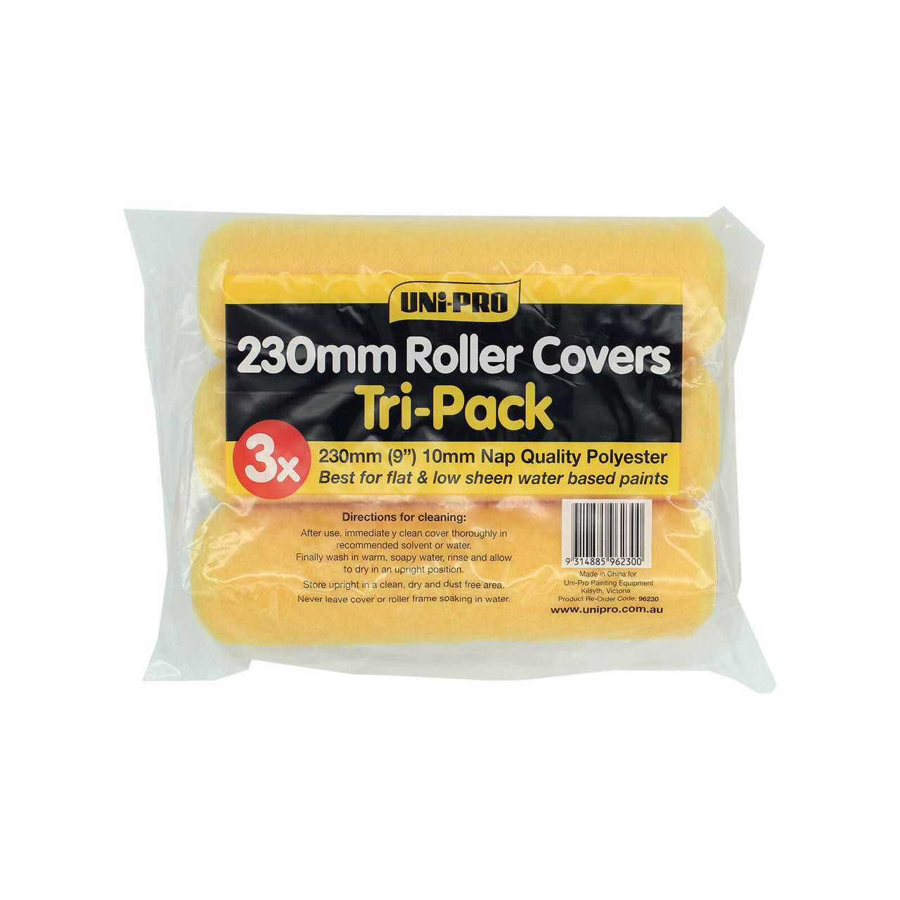 Uni-Pro 230mm Roller Covers Tri-Pack 96230