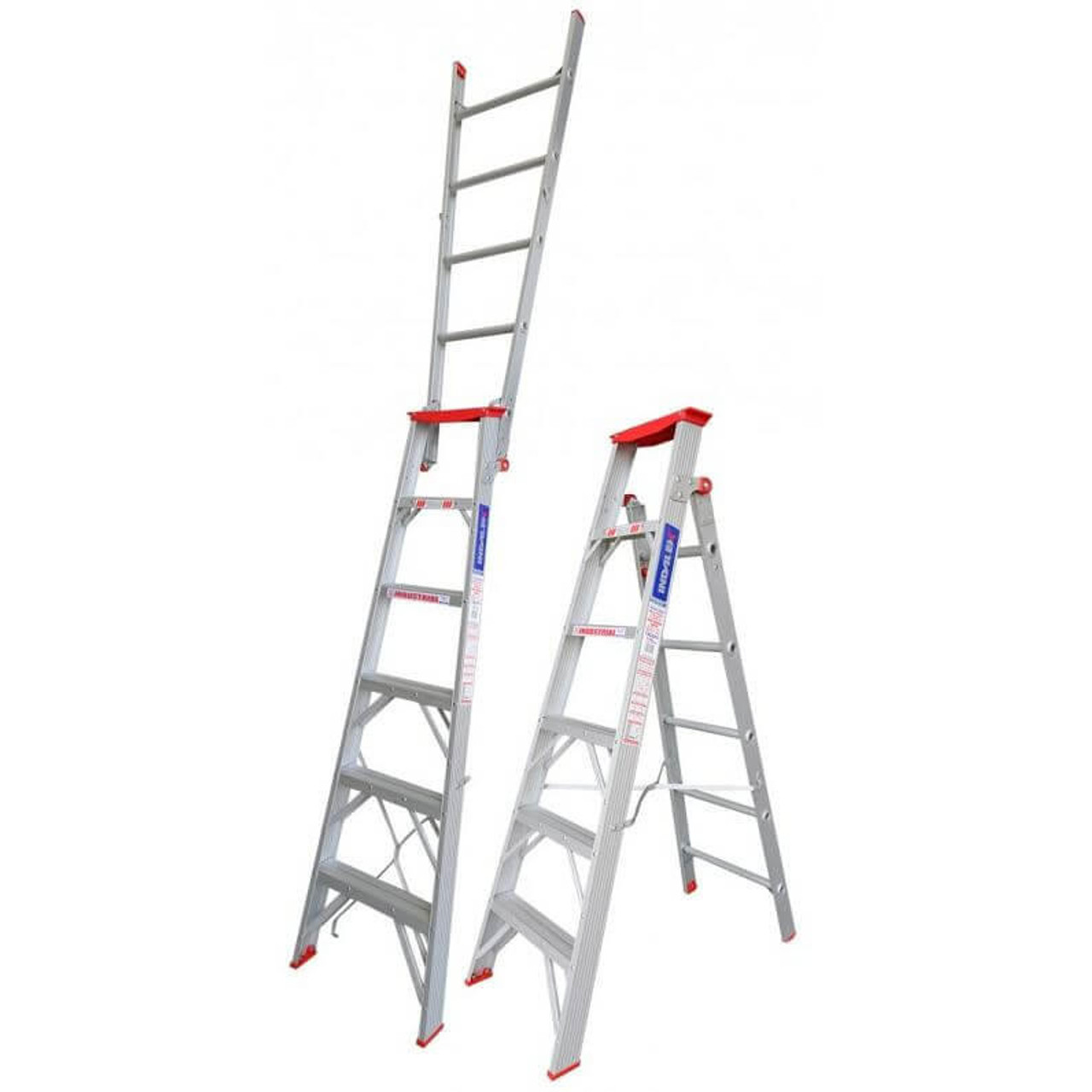 Indalex Ladders Indalex Tradesman Dual Purpose Aluminium Ladder 135KG 1.80-3.30M TRDDP6