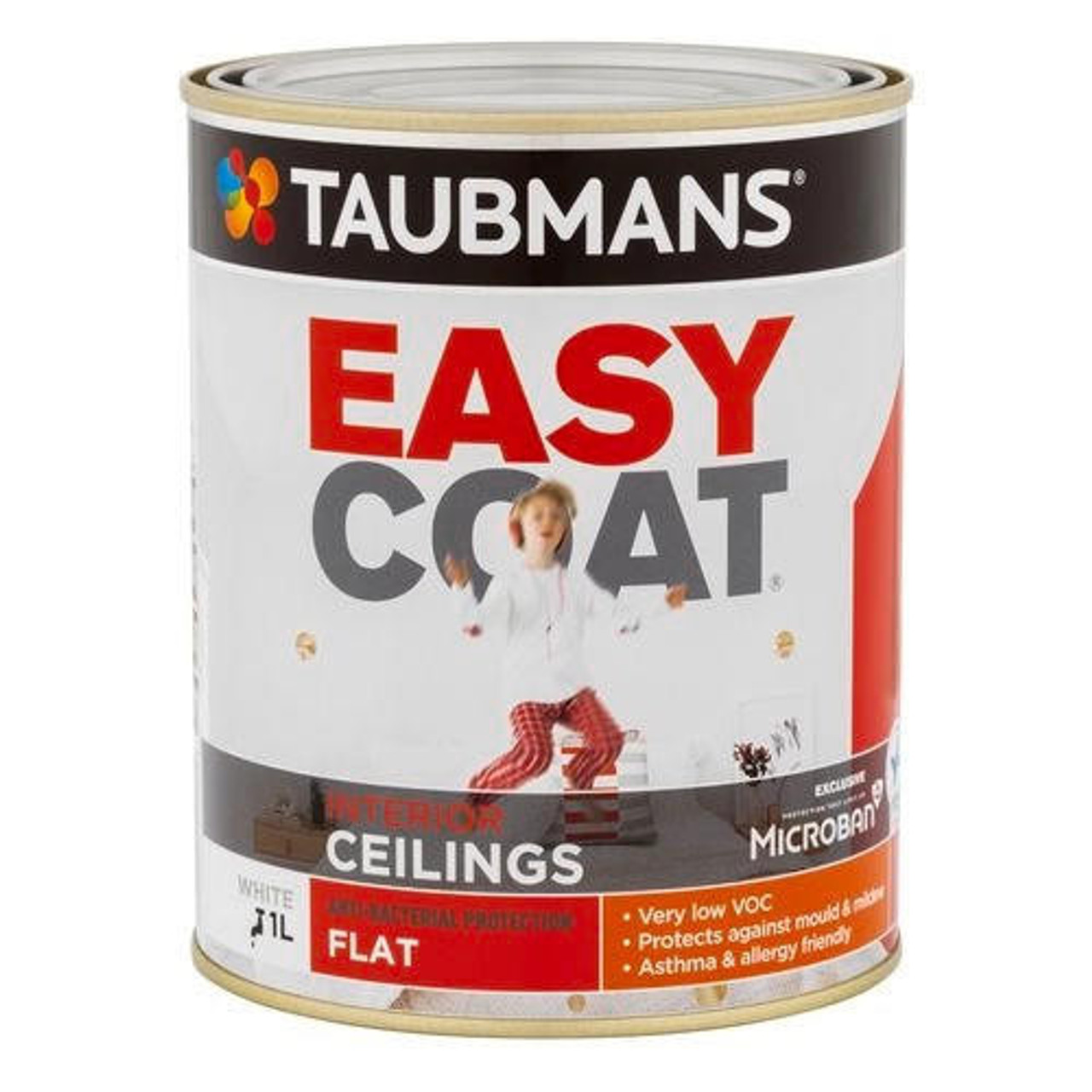 Taubmans Easy Coat 1L White Ceiling Paint