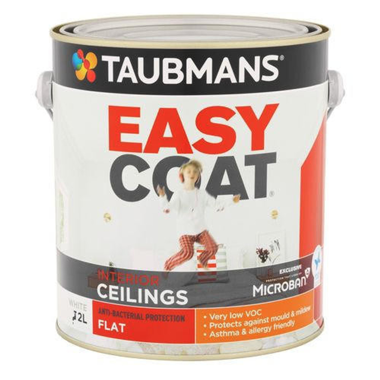 Taubmans Easy Coat 2L White Ceiling Paint