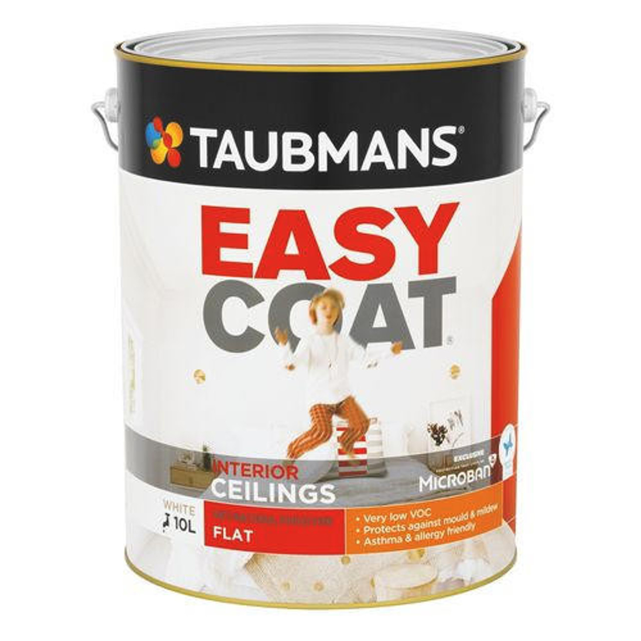 Taubmans Easy Coat 10L White Ceiling Paint