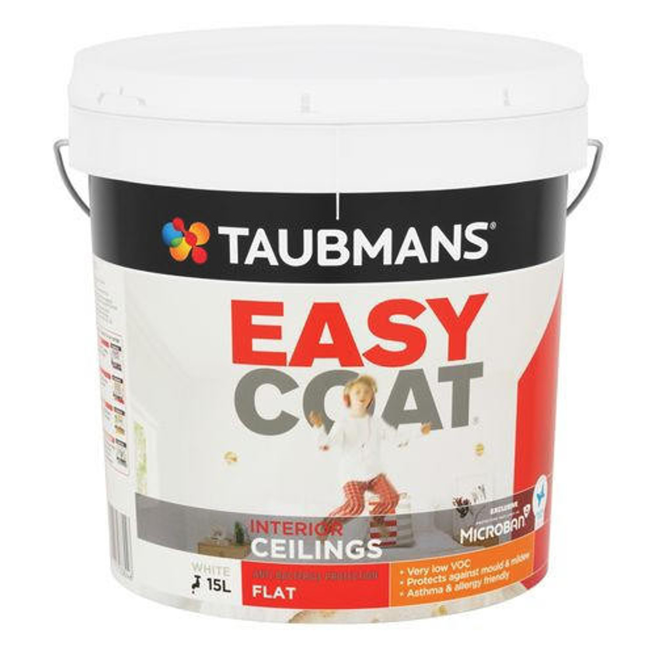 Taubmans Easy Coat 15L White Ceiling Paint