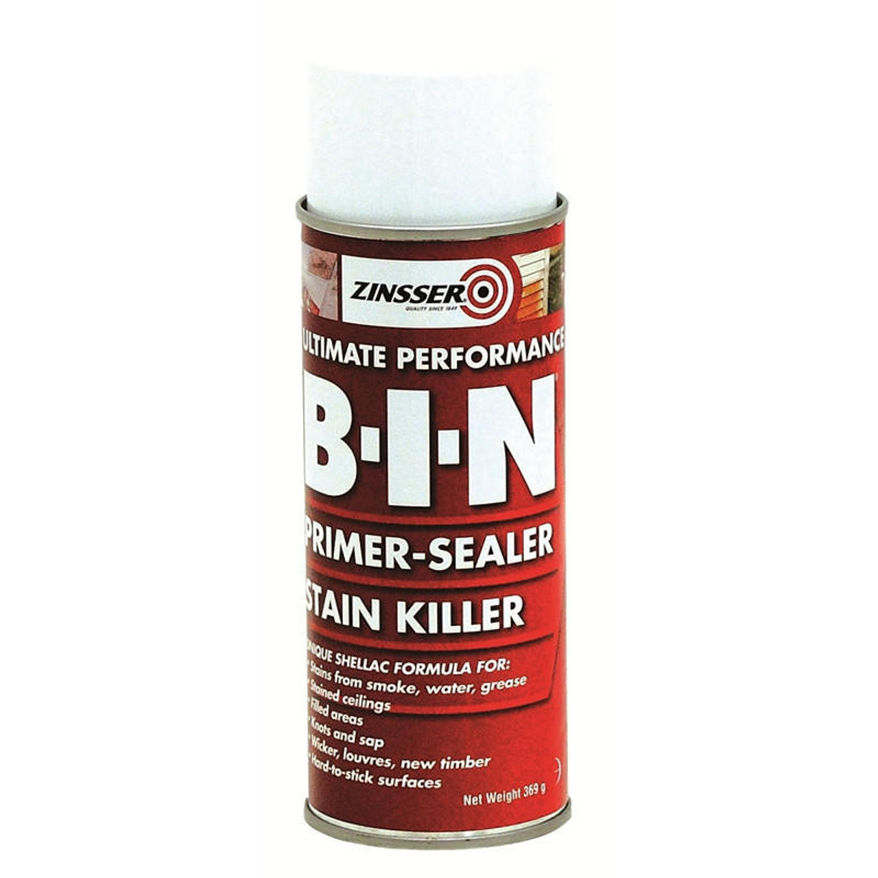 Zinsser BIN 396g Primer Sealer Stain Killer Aerosol