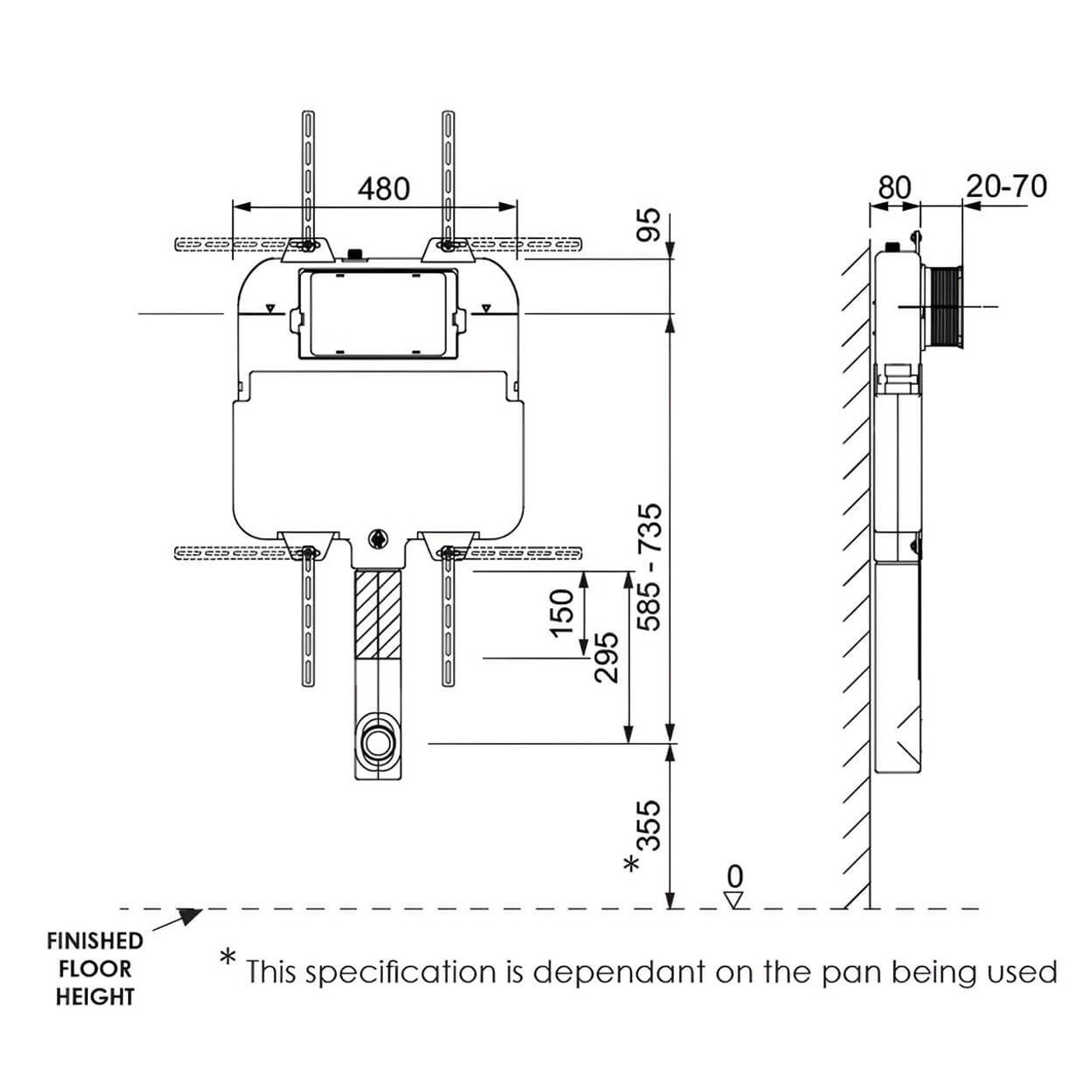 Argent 80 Inwall Cistern 