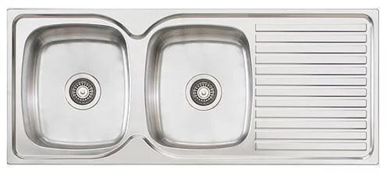 Harmony Bassini Double Bowl Stainless Steel Kitchen Sink 1135MM X 480MM PPH70