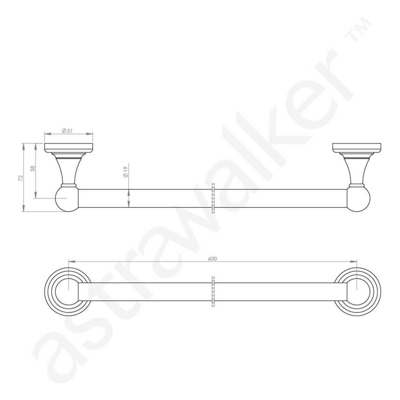  Astra Walker Olde English Towel Rail Single 