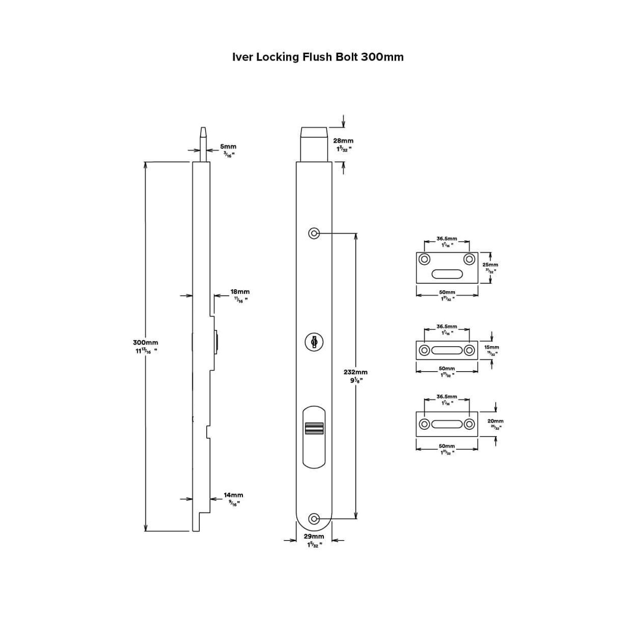  Iver Locking Flush Bolt 