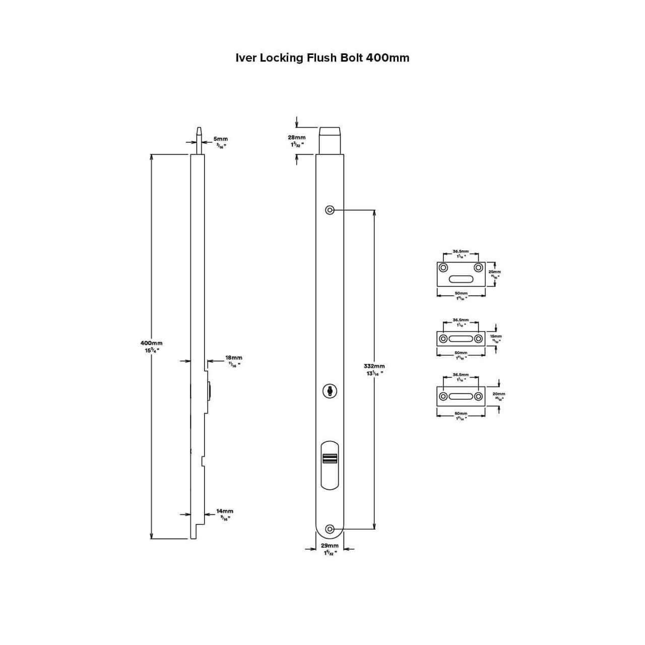  Iver Locking Flush Bolt 