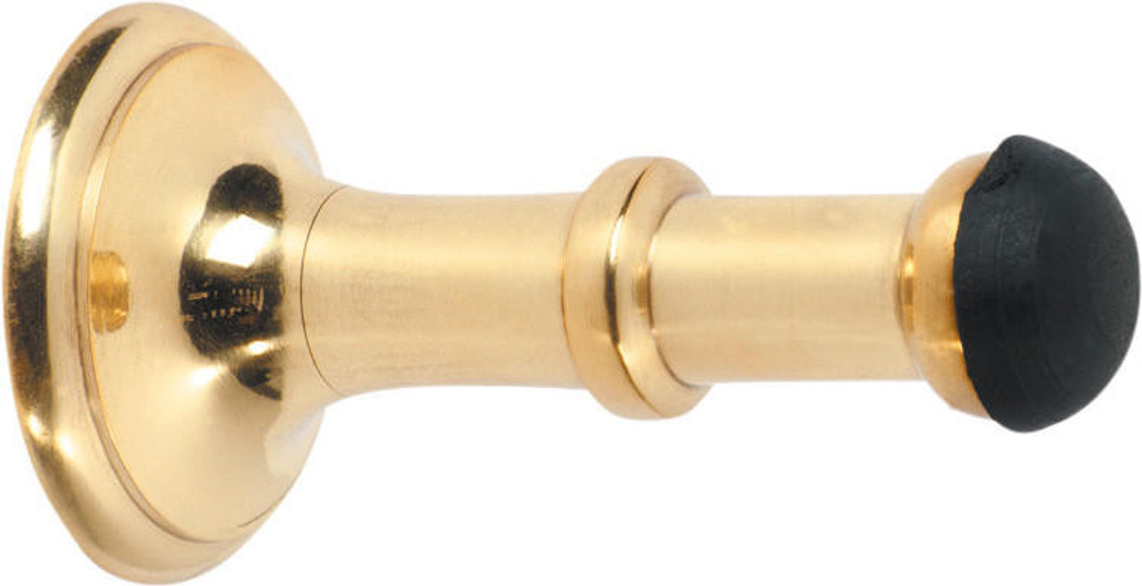 Tradco 1514 Wall Mount Door Stop 80mm - Polished Brass