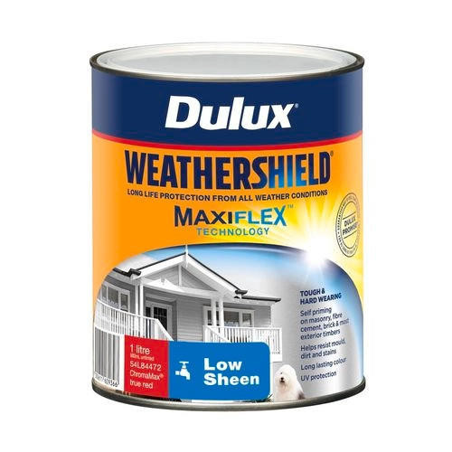 Dulux Weathershield 1L True Red Low Sheen Exterior Paint