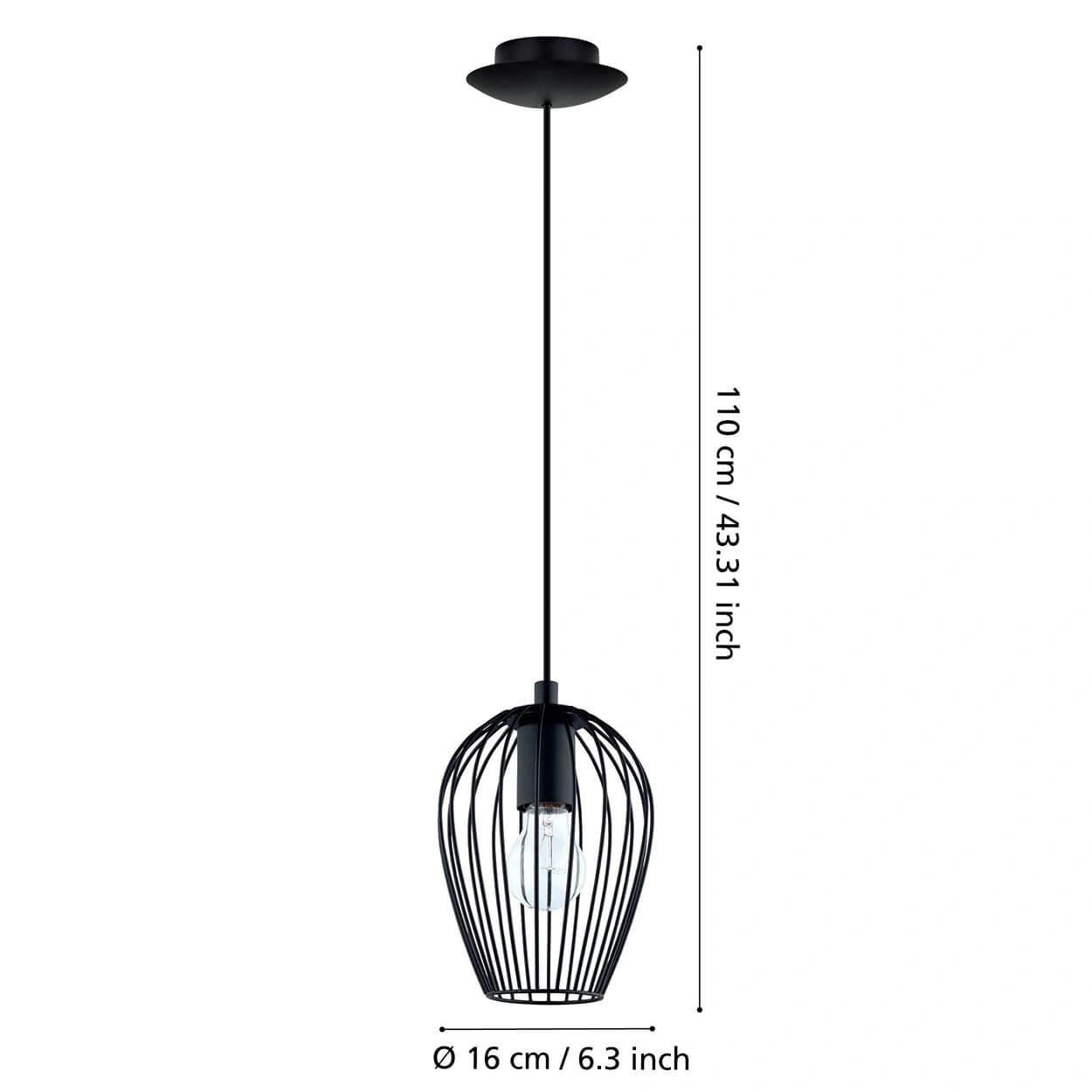  Eglo Newtown Vintage Black Pendant Light 