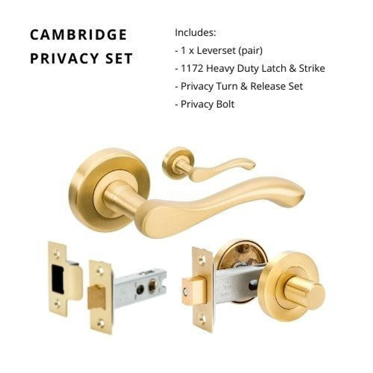 Zanda Cambridge Door Handle - Satin Brass