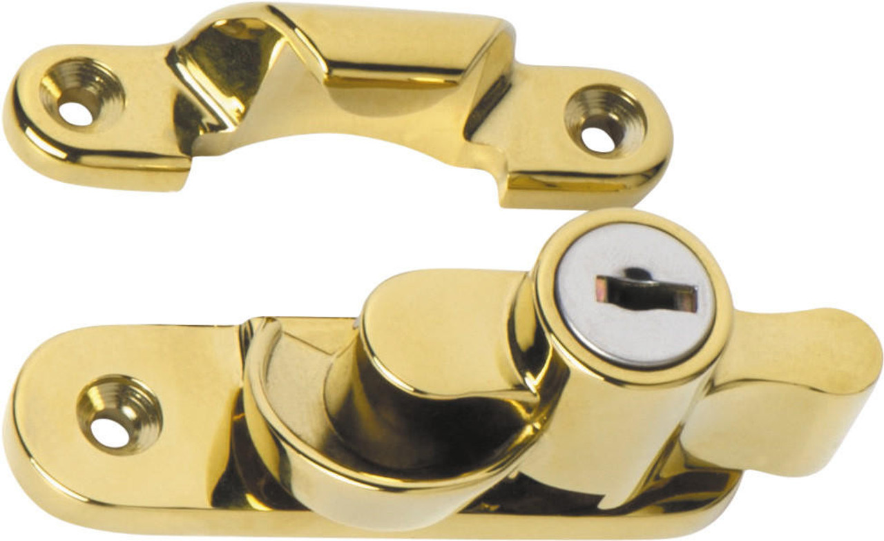 Tradco 1606 Sash Fastener Key Lockable - Anti Tarnish Brass