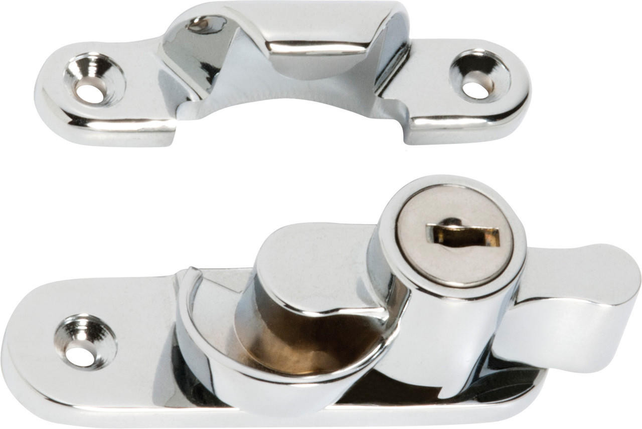 Tradco 1608 Sash Fastener Key Lockable - Chrome Plated
