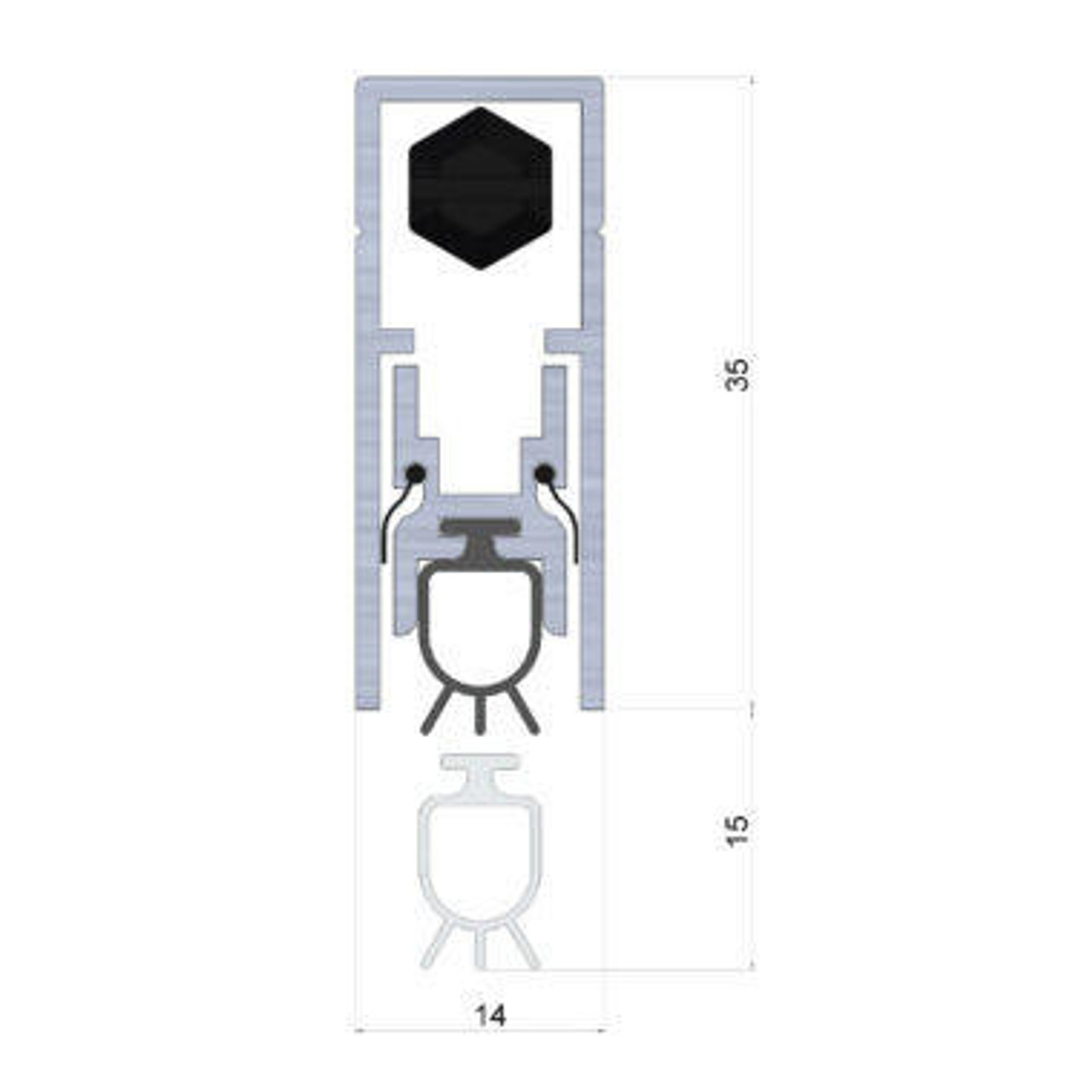 Kilargo IS8010si-1070CA Rebate Fixed Automatic Door Bottom Seal