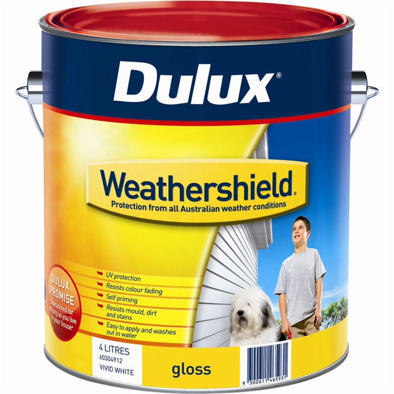 Dulux Weathershield 4L True Red Gloss Exterior Paint