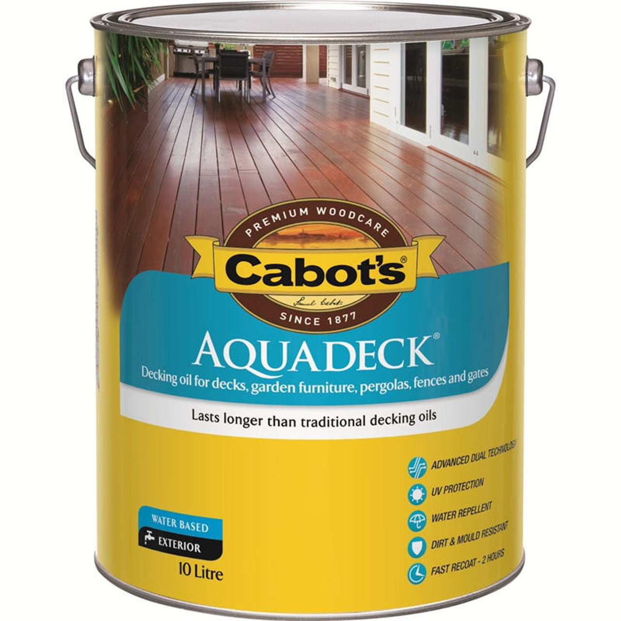 Cabots Aquadeck 10L New Natural Exterior Decking Oil