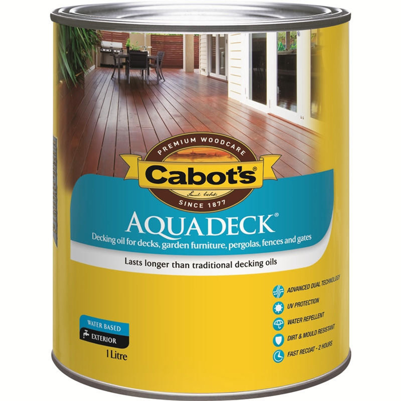Cabots Aquadeck 1L Jarrah Exterior Decking Oil