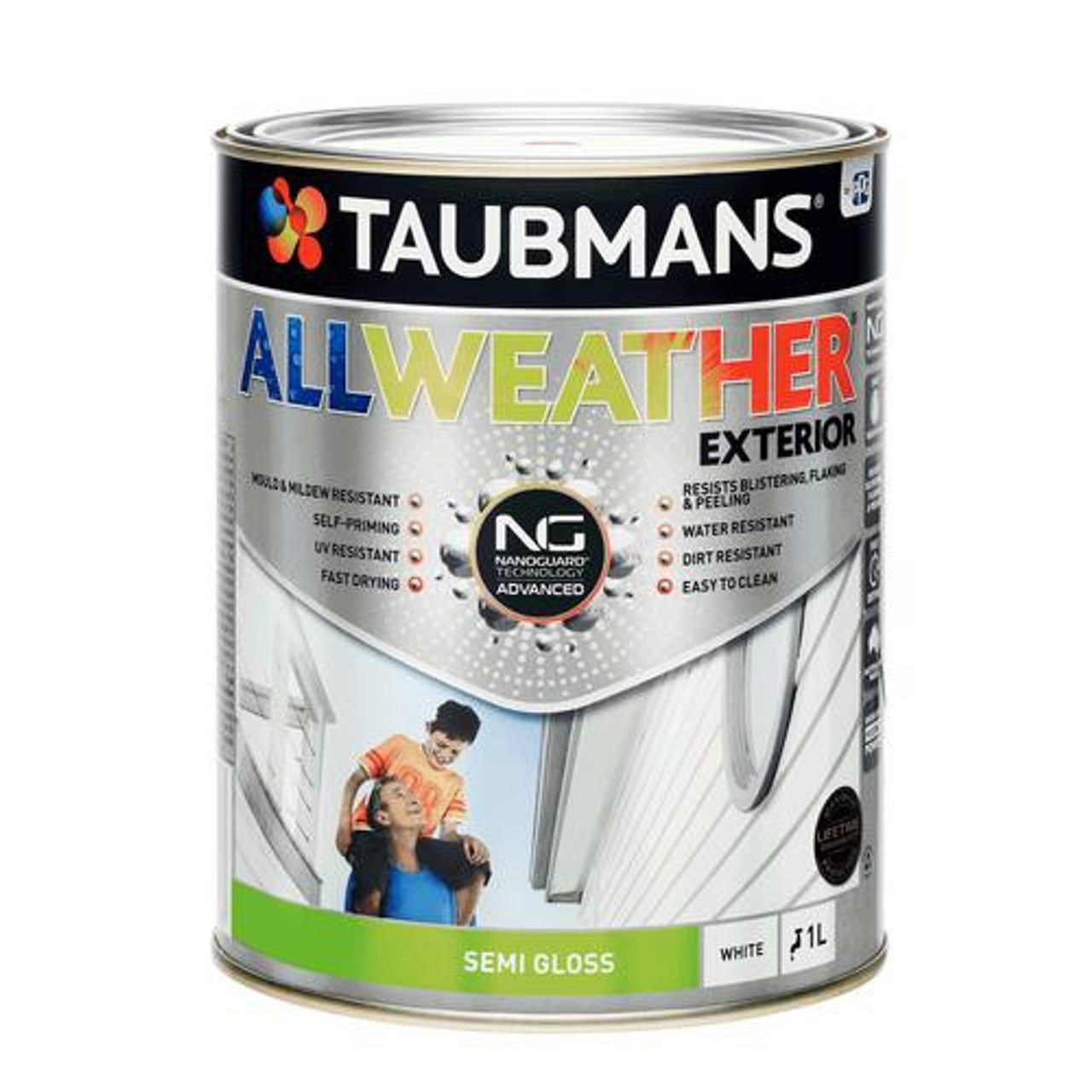 Taubmans AllWeather Semi Gloss White 1L