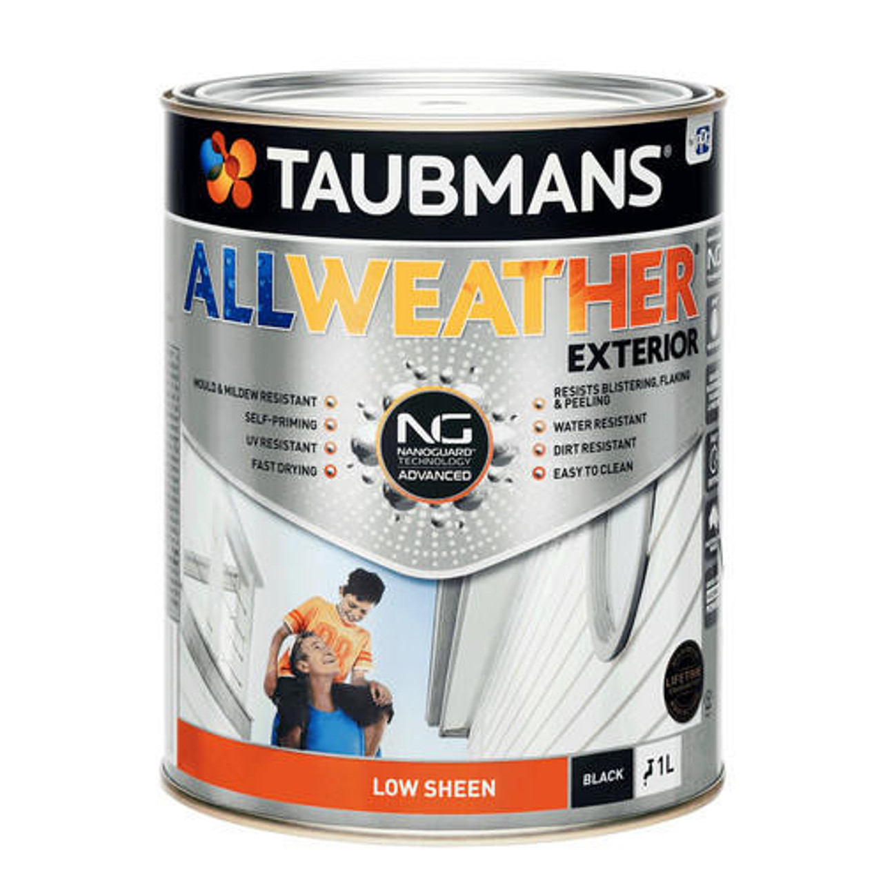 Taubmans 4L Black L/S All Weather Exterior Paint