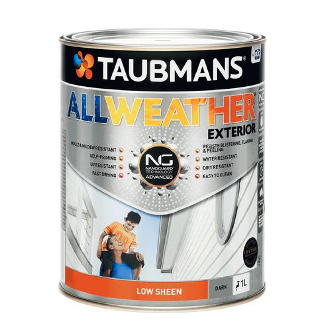 Taubmans 1L Dark Low Sheen All Weather Exterior Paint