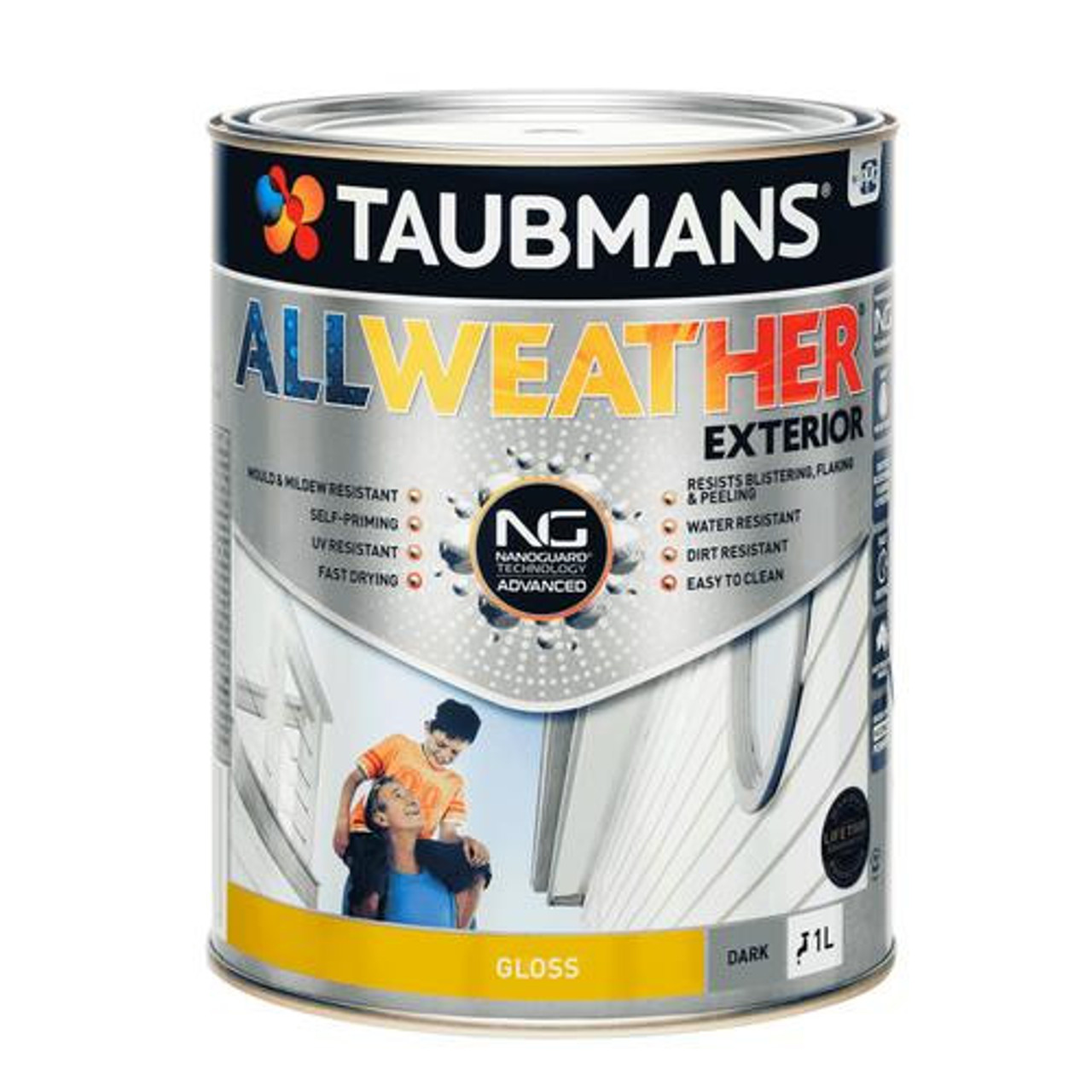 Taubmans 1L Dark Gloss All Weather Exterior Paint