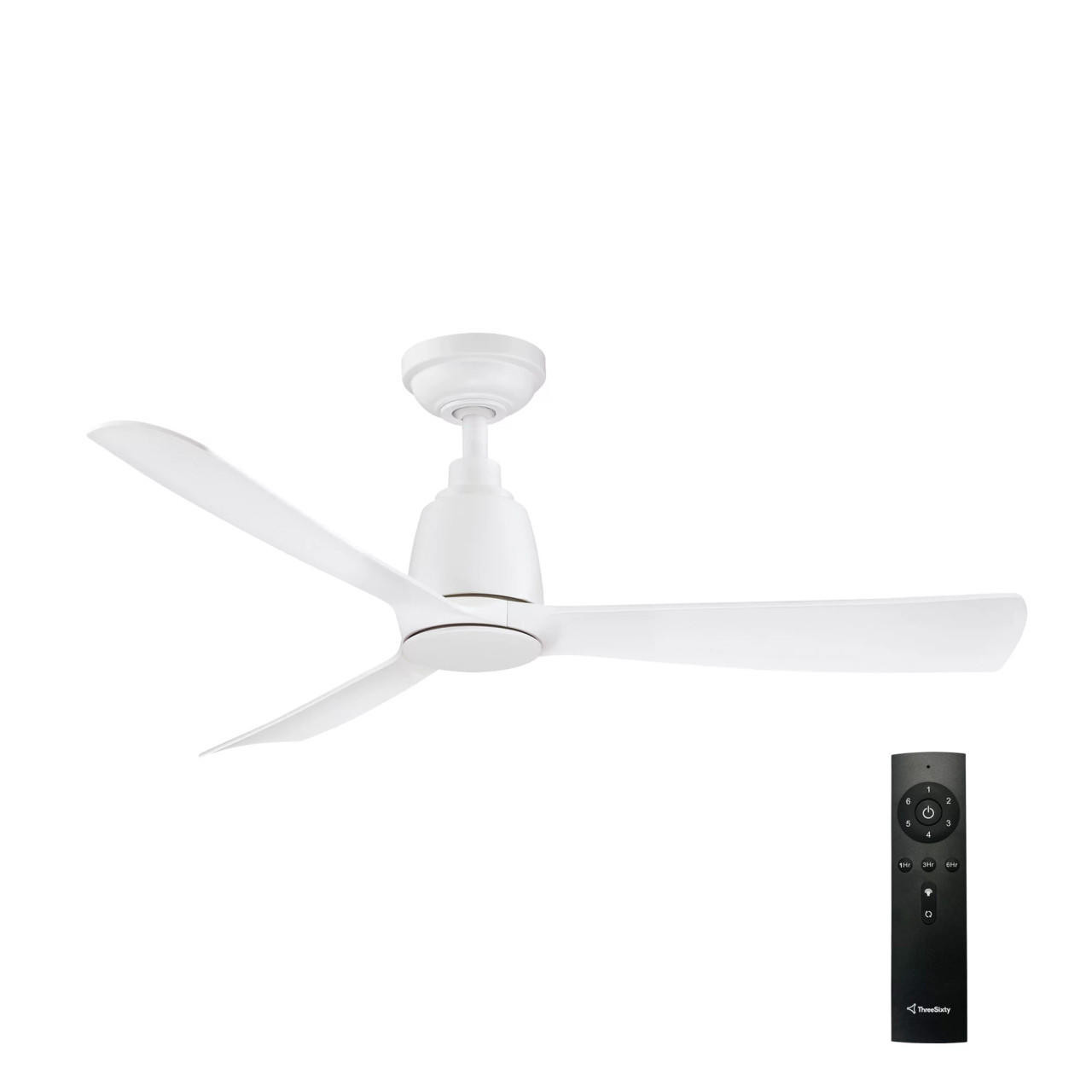 Three Sixty Kute 44" White DC Ceiling Fan KUT44WH