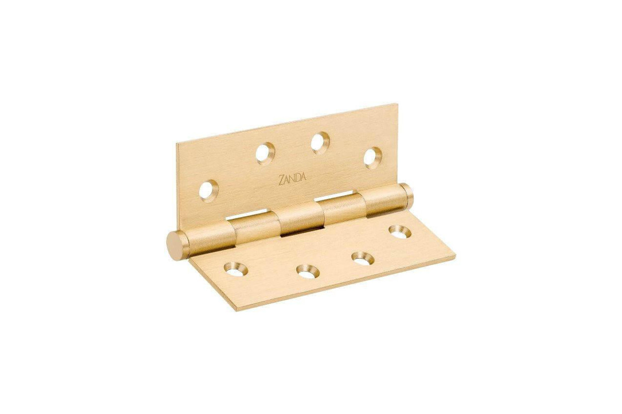  Zanda Butt Hinge Fixed Pin 100x75x2.5mm Satin Brass 