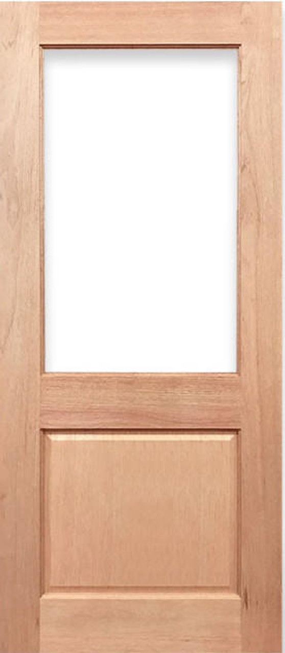 Crown Doors Crown Half French 1G1P Half French Door 2040x820x40mm Clear Glass - Solid Maple