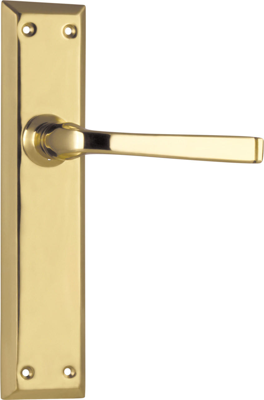 Tradco 0675 Menton Lever Long Backplate - Polished Brass