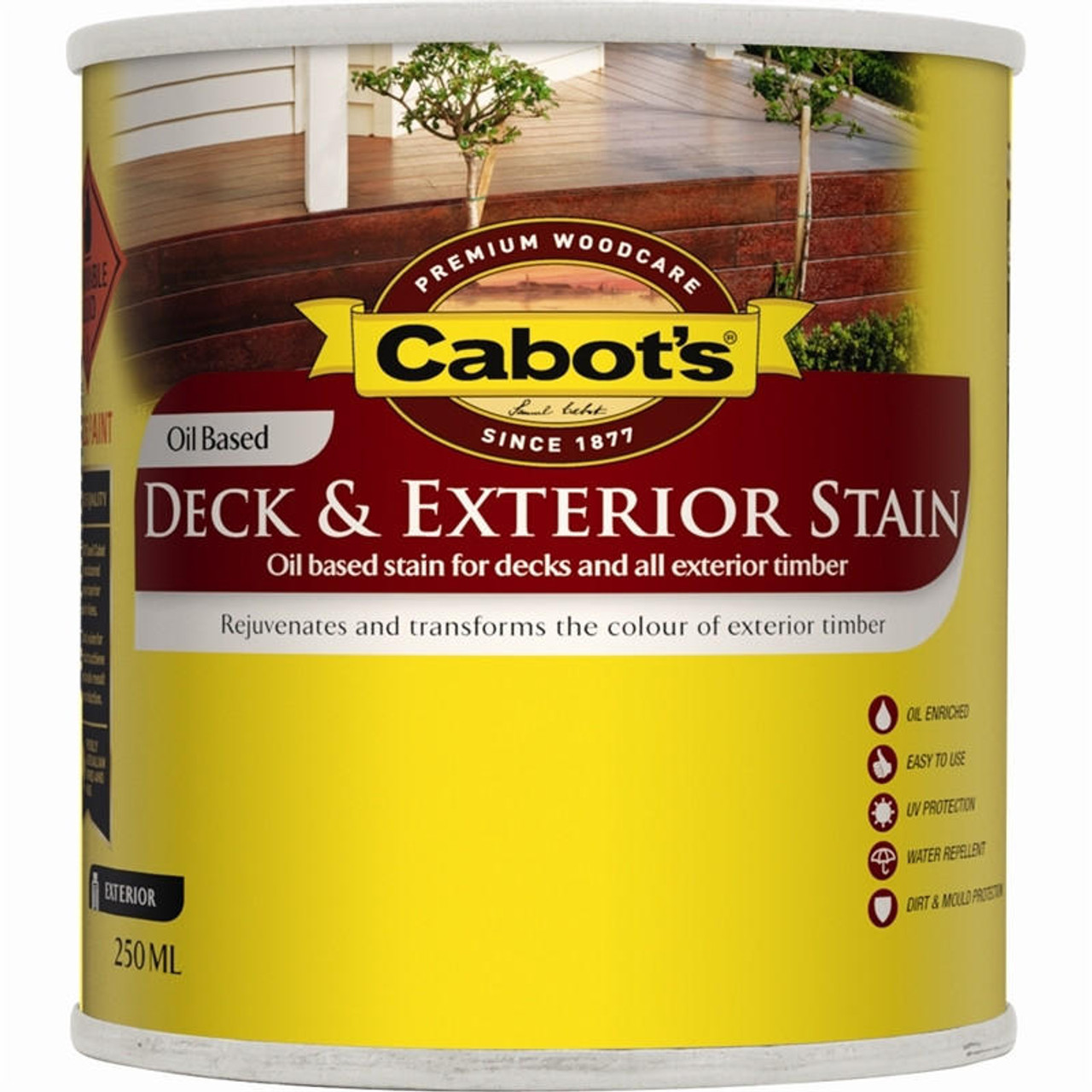 Cabots Deck & Exterior Stain 250ml October Brown Oil Based Timber Stain