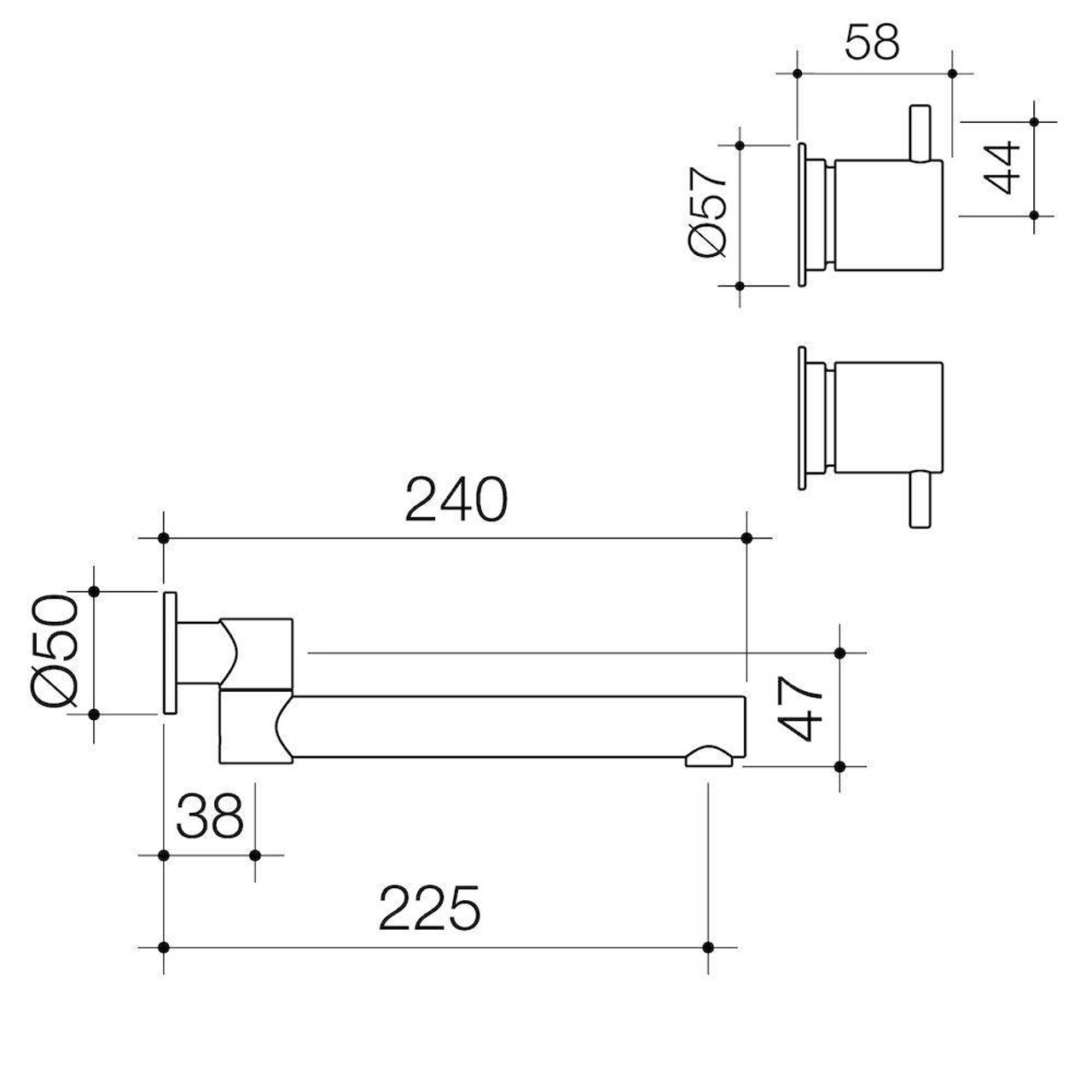 Caroma LUNA LEVER LAUNDRY TAP SET