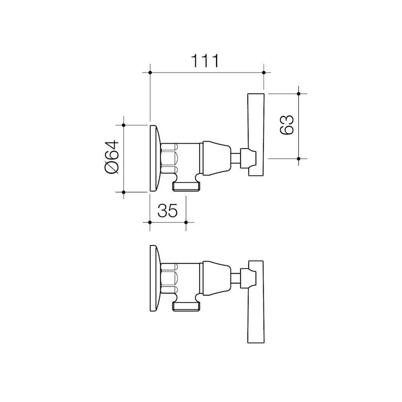 Caroma Elegance Lever Washing Machine Set