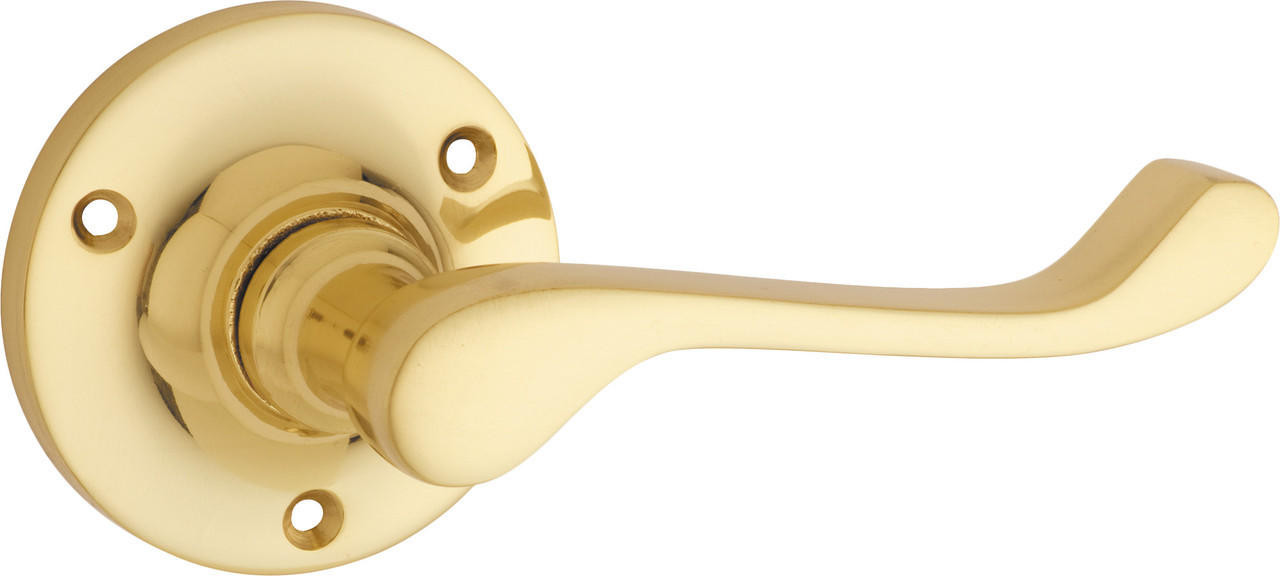 Tradco 1039 Victorian Lever Round Rose - Polished Brass
