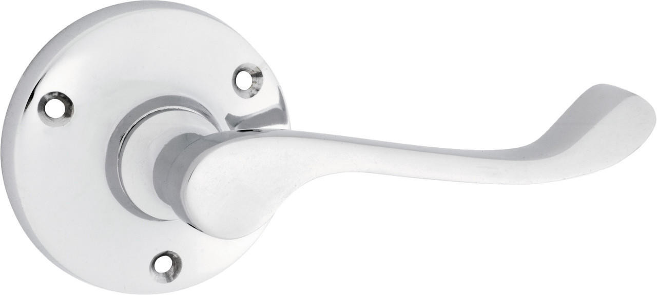 Tradco 1044 Victorian Lever Round Rose - Chrome Plated