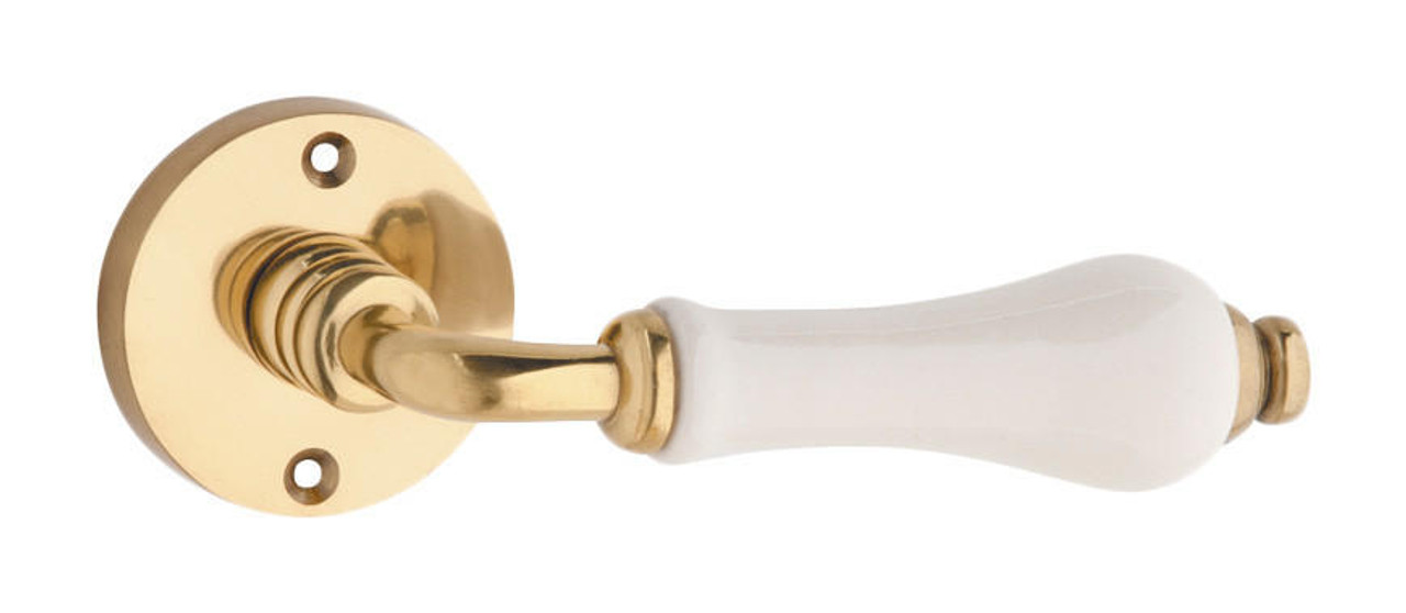 Tradco 0827 Exetor Lever Round Rose - Polished Brass