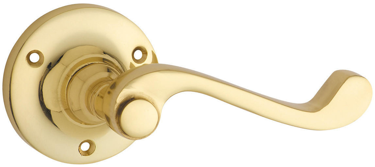 Tradco 1007 Milton Lever Round Rose - Polished Brass