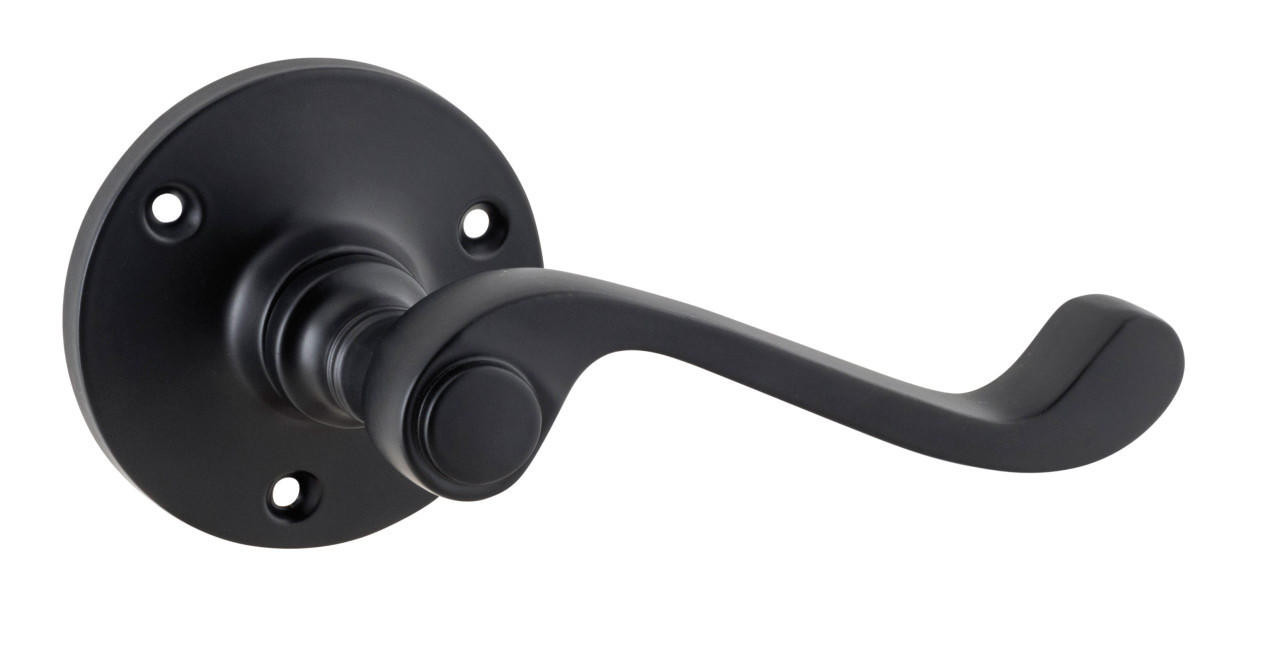 Tradco 9613 Milton Lever Round Rose - Matt Black