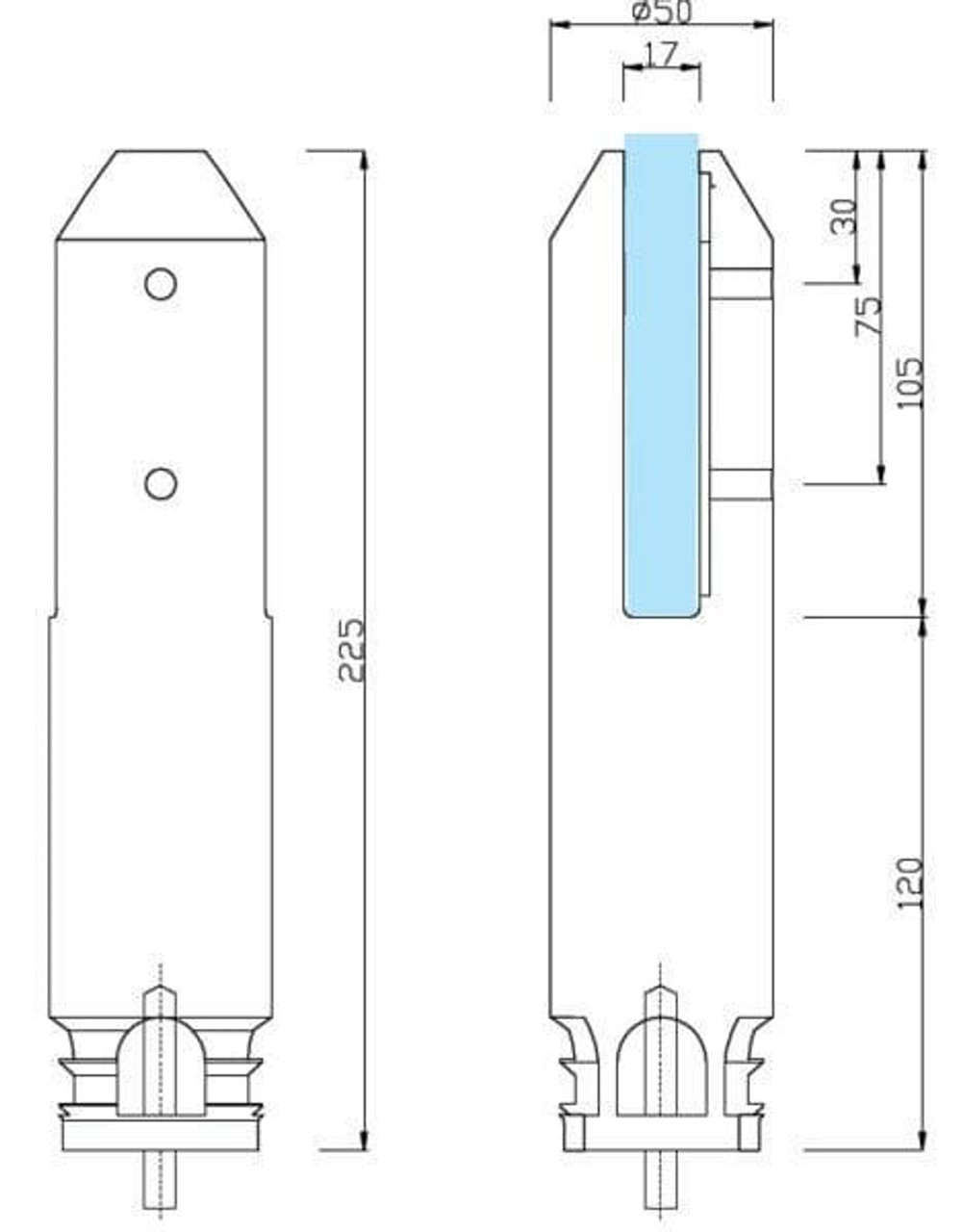 Rio Round Core Drill Spigot Satin Finish SS2205