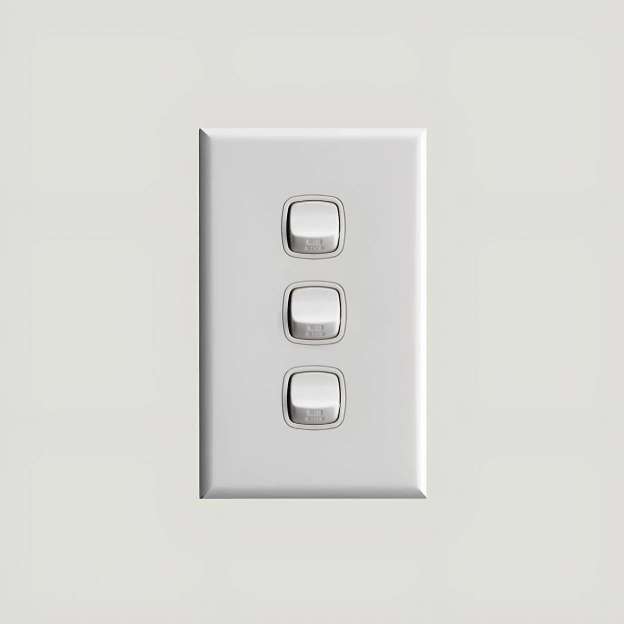  HPM Excel White Switch With 3 Gang 