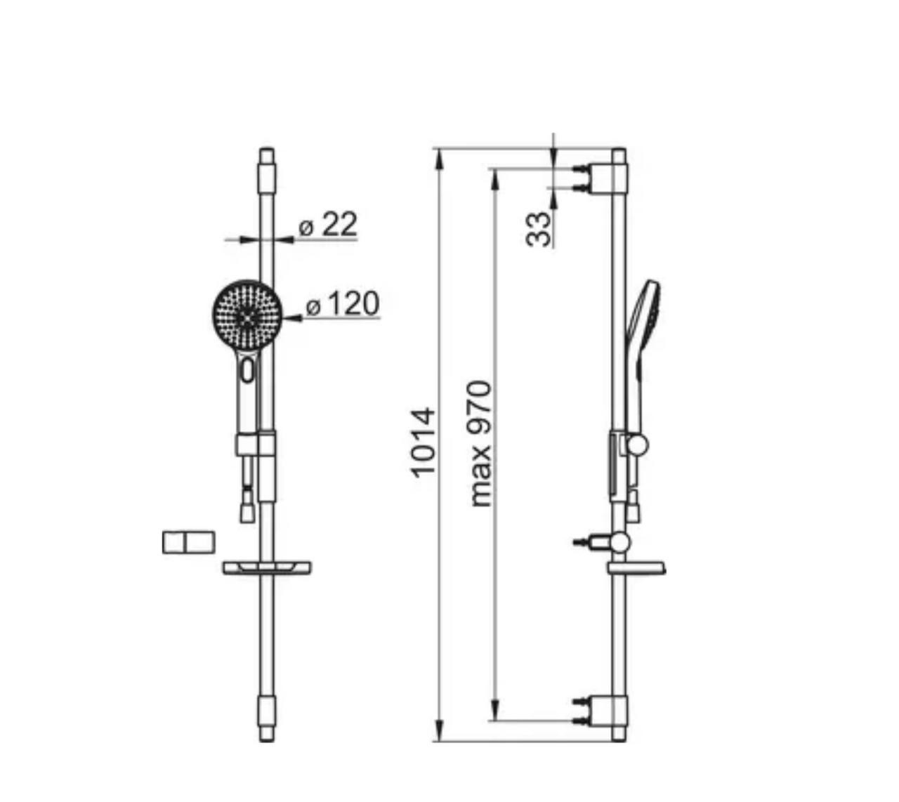 Flexible shower with 3 spray functions